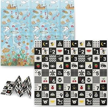 Nukido Skladacia penová podložka 200 × 180 × 1 cm oceán-čísla