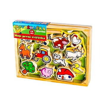 Drevená navliekačka - Moje prvé zvieratká, 12 dielikov