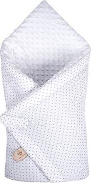 Maceshka Zavinovačka Minky biela, sivá bodka na bielom