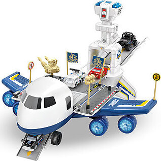 Kids World Hrací sada letadlo s rampou policie, 35 × 35 × 20 cm