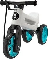Odrážadlo Funny wheels Rider SuperSport biele/tyrkys 2 v 1 + popruh, výška sedadla 28/30 cm, nosnosť