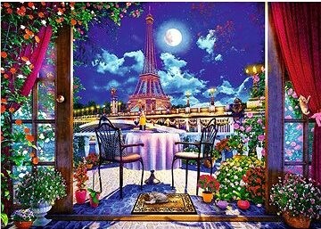 Trefl Puzzle Premium Plus Tea Time: Nočný Paríž 1000 dielikov