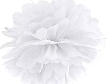 PARTYDECO Papierový pompom 25 cm biely