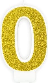 Sviečka narodeninová, 7 cm, číslica „0