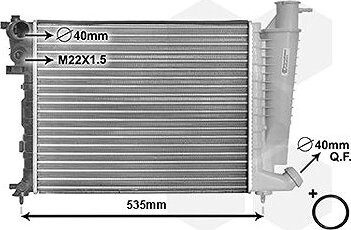VAN WEZEL chladič, chladenie motora 09002154