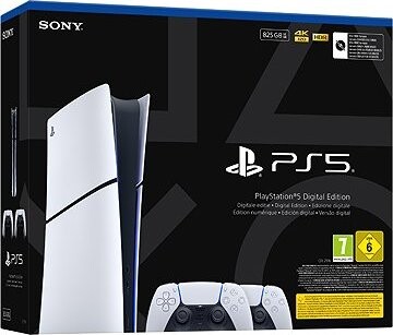 PlayStation 5 (Slim) Digital Edition – 825 GB + 2× DualSense Wireless Controller