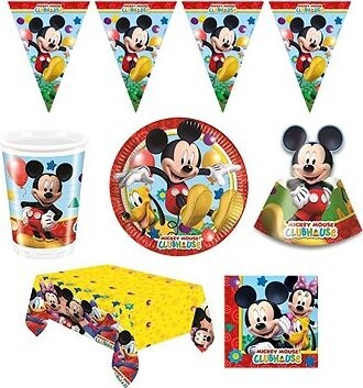 GODAN Detská narodeninová sada Myšiak Mickey Mouse, 10 osôb