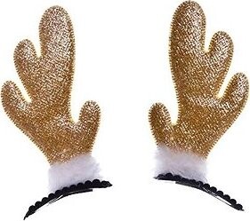 ARPEX Mini sobie rohy na sponke – zlaté – Vianoce – 2 ks