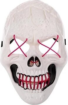 Verk Desivá svietiaca maska lebka bielo-fialová
