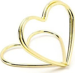 PARTYDECO Kovové svatební stojánky na jmenovky, zlaté, 2,5 cm, 10 ks