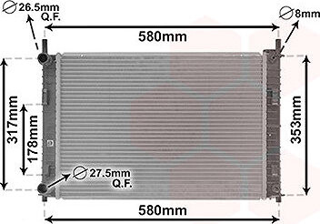 VAN WEZEL chladič, chladenie motora 18002326