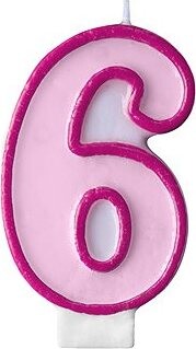 Sviečka narodeninová, 7 cm, číslica „6