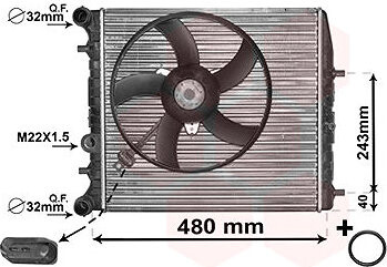 VAN WEZEL chladič, chladenie motora 76002013