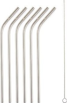 G21 BeEco Party 6 ks, kovové, strieborné, zahnuté + kefka na čistenie