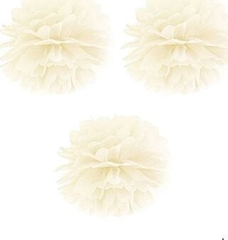 Partydeco Papierový brmbolec 25 cm krémový 3 ks