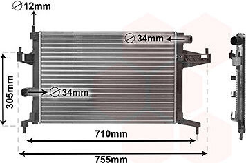 VAN WEZEL chladič, chladenie motora 37002306
