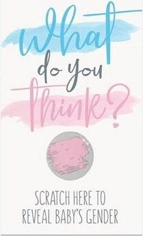 UNIQUE Stieracie kartičky gender reveal na odhalenie pohlavia bábätka – dievča, 10 ks