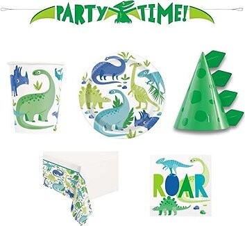 GODAN Detská narodeninová sada dinosaurus, 10 osôb