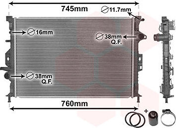 VAN WEZEL chladič, chladenie motora 18002425