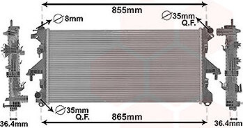 VAN WEZEL chladič, chladenie motora 40002304