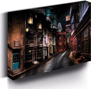 Harry Potter - Příčná ulice, 30 × 40 cm - LED svítící obraz