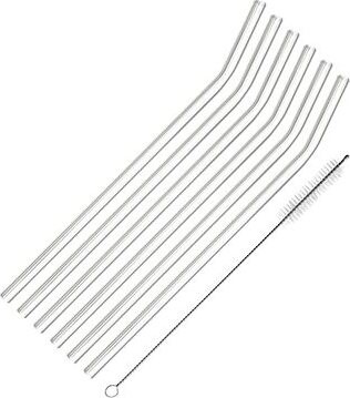 Westmark Slamky sklenené, sada 6 ks, vrátane kefky, zahnuté