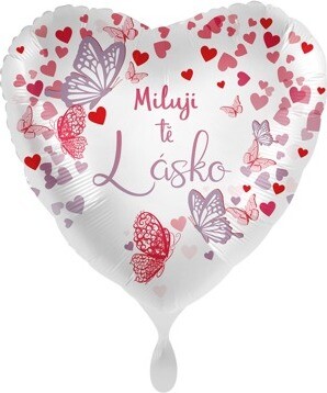 SMART BALLOONS Balón fóliový – miluji tě lásko! – srdce – 43 cm