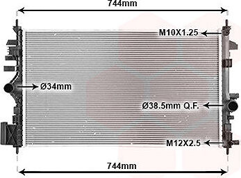 VAN WEZEL chladič, chladenie motora 37012709