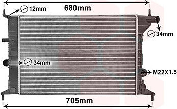 VAN WEZEL chladič, chladenie motora 37002242
