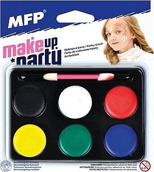 Farby na tvár so štetcom – 6 ks farieb