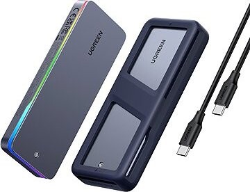 UGREEN 20Gbps Dual Protocol M.2 NVME a SATA SSD Case RGB USB3.2 Gen2x2 Compatible with M.2 M-Key(NVM