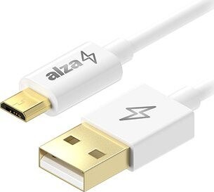 AlzaPower Core USB-A to Micro USB 1m biely