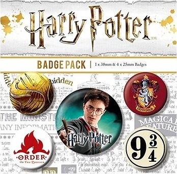 Harry Potter: Gryffindor Crest – sada 5 odznakov