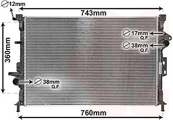 VAN WEZEL chladič, chladenie motora 18012711