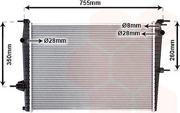 VAN WEZEL chladič, chladenie motora 43002458