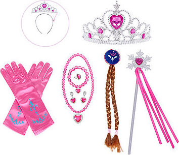 FunCo Anna Frozen veľká sada doplnkov s vrkôčikom a šperkami 9 v 1