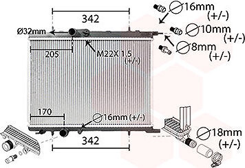 VAN WEZEL chladič, chladenie motora 40002300