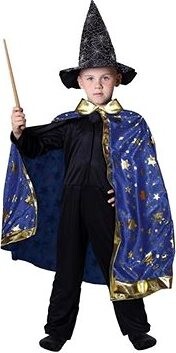 Detský kúzelnícky modrý plášť s hviezdami