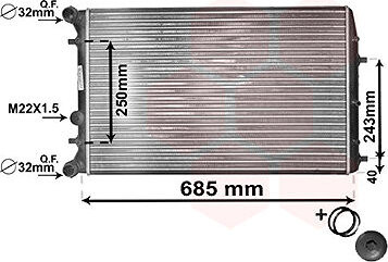 VAN WEZEL chladič, chladenie motora 76002006