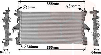 VAN WEZEL chladič, chladenie motora 09012712