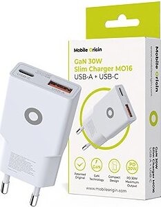 Mobile Origin GaN 30W Slim Charger TÜV MO16 - USB-A + USB-C