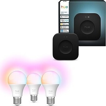 Philips Hue Bridge Pro + Philips Hue Essential White and Color Ambiance 8 W 806 E27 3 ks