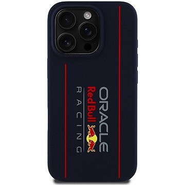Red Bull Silicone Vertical Logo MagSafe Zadný Kryt pre iPhone 15 Pre Navy