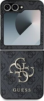Guess PU 4G Metal Logo Zadný Kryt pre Samsung Galaxy Z Flip6 Grey