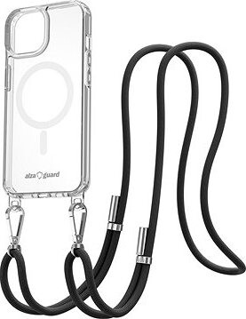 AlzaGuard Luxe Detach Lanyard Case Compatible with MagSafe for iPhone 13 čierny