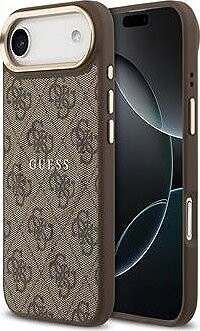 Guess PU Leather 4G Gold Frame MagSafe Zadný Kryt pre iPhone Air Brown