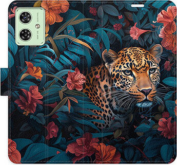 iSaprio Flip puzdro Flower Jaguar 02 pre Motorola Moto G54 5G/G54 5G Power Edition