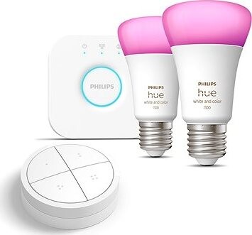Philips Hue White and Color Ambiance 9 W 1100 E27 malý promo štartér kit + Philips Hue Tap Dial Swit