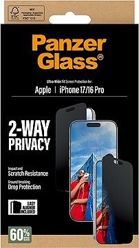 PanzerGlass Privacy Apple iPhone 17/16 Pro s inštalačným rámčekom