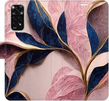 iSaprio flip puzdro Pink Leaves pre Xiaomi Redmi Note 11/Note 11S